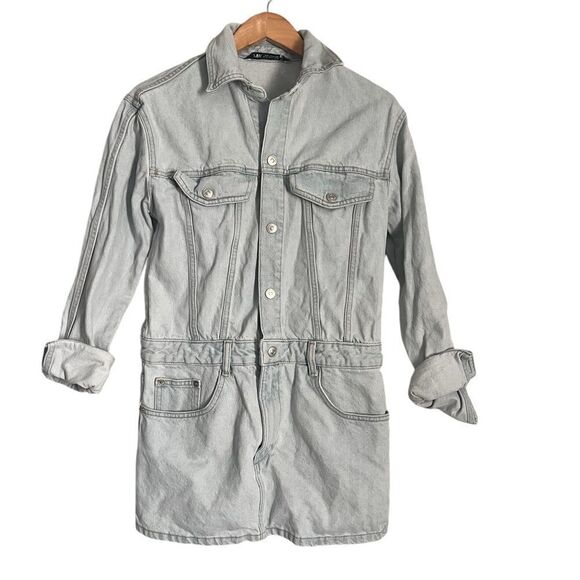 Zara Denim Mini Dresz - Picture 1 of 4